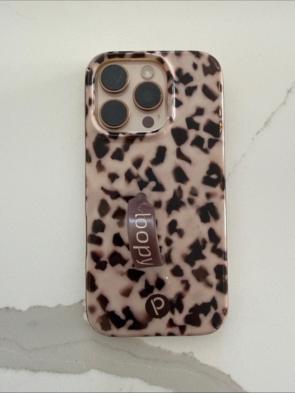 Tortoiseshell Phone Case - Beige & Black